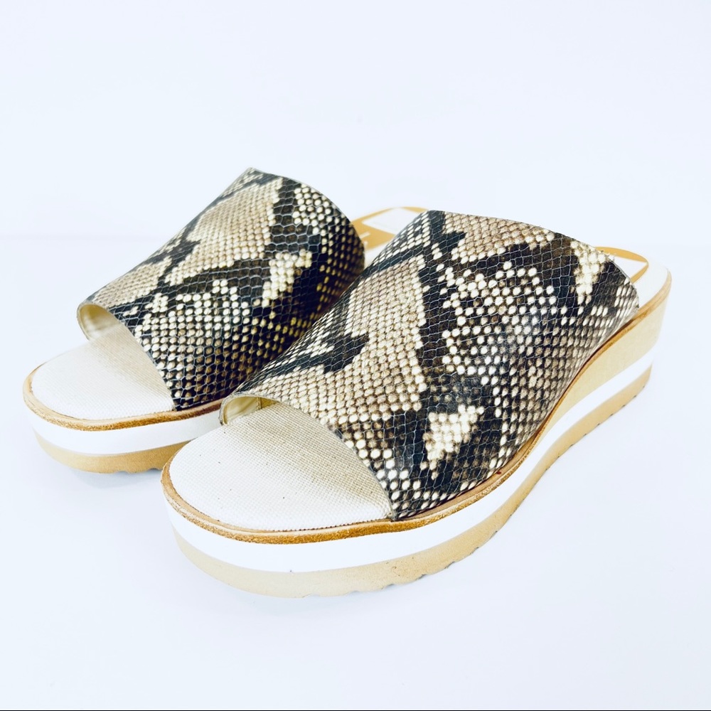 Dolce Vita snakeskin wedge slides faux reptile